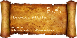 Horovicz Attila névjegykártya